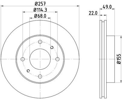 Диск гальмівний передний Nissan Primera 1.6, 2.0 (96-00) NISSHINBO ND2018K (фото 1)