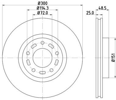 Диск гальмівний передній Mazda 3, 5 1.8, 2.0, 2.2 (05-) NISSHINBO ND5002K