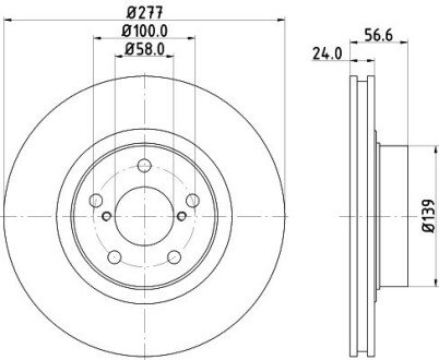 Диск гальмівний передний Subaru Forester, Impreza, Legacy 2.0, 2.2 (02-) NISSHINBO ND7003K