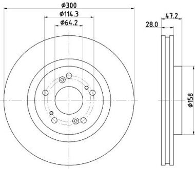 Диск гальмівний передний Honda Accord 2.0, 2.4 (08-15) NISSHINBO ND8014K