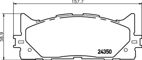 Колодки гальмівні дискові передние Toyota Camry (ACV40, ACV50), Rav IV 2.4, 3.0 (06-)Lexus ES350 3.5 V6 (06-) NISSHINBO NP1015 (фото 1)