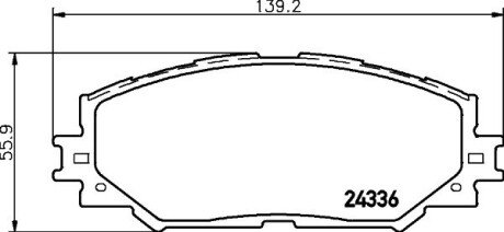 Колодки гальмівні дискові передние Toyota Auris,Corollla 1.3, 1.4, 1.6, 2.0 (07-),RAV 4 2.5 (12-) NISSHINBO NP1019 (фото 1)