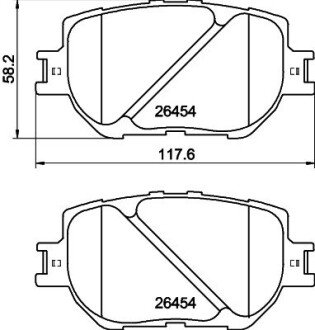 Колодки гальмівні дискові передние Toyota Corolla 1.6, 1.8 (14-) NISSHINBO NP1021 (фото 1)