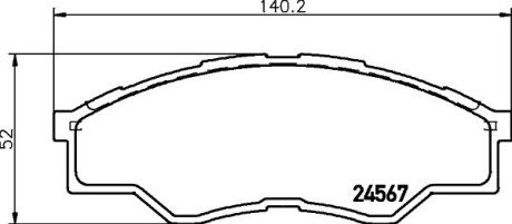 Колодки гальмівні дискові передні Toyota Hilux 2.5, 2.7, 3.0 (07-) NISSHINBO NP1055 (фото 1)