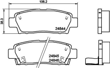 Колодки гальмівні дискові задні Toyota Camry 2.2, 3.0 (96-01) NISSHINBO NP1092