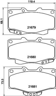 Гальмівні колодки TOYOTA Hilux/Land Cruiser 2.4i,3.0D,3,4i -05 NISSHINBO NP1098