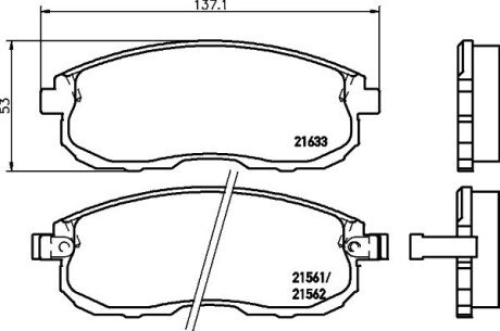 Колодки гальмівні дискові передние Nissan Tiida/Suzuki SX-4 1.5, 1.6, 1.8 (06-) NISSHINBO NP2002 (фото 1)