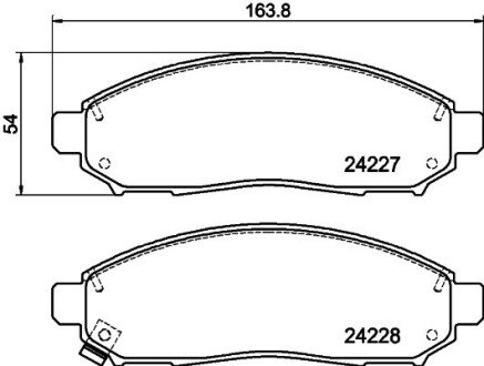 Колодки гальмівні дискові передні Nissan Pathfinder, Navara 2.0, 2.5, 3.0 (05-) NISSHINBO NP2020 (фото 1)