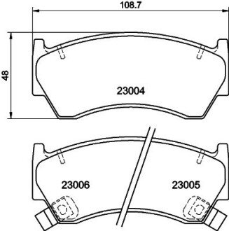 Колодки гальмівні дискові передние Nissan Almera 1.4, 1.6, 2.0 (95-00) NISSHINBO NP2043