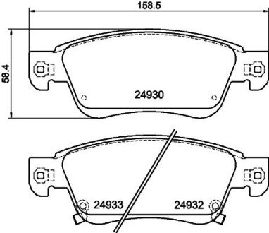 Колодки гальмівні дискові передние Infiniti FX37, FX50 3.7 (08-) NISSHINBO NP2056