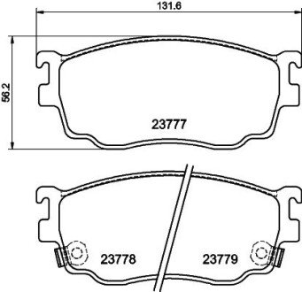 Гальмівні колодки MAZDA 6 \'\'2.0-2.3 \'\'>>07 NISSHINBO NP5023