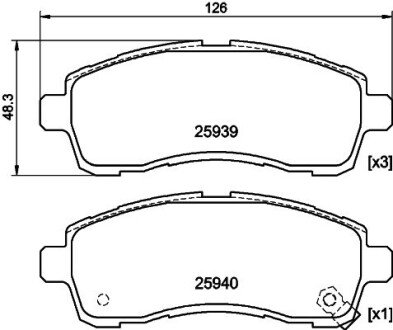 Колодки гальмівні дискові передние Suzuki Swift/Mazda 2/ Daihatsu Materia 1.2, 1.3, 1.5, 1.6 (06-) NISSHINBO NP5029