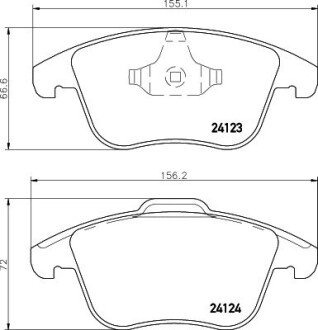 Колодки гальмівні дискові передні Ford Galaxy (06-15)/Mondeo (07-15)/S-Max (06-14)/Citroen C5(01-)/Peugeot 407 SW (04-10) NISSHINBO NP5077