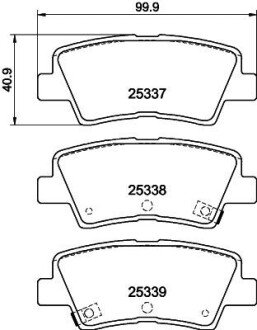 Колодки гальмівні дискові задні Kia Soul/Hyundai Sonata 1.6, 2.0, 2.4, 3.0 (05-) NISSHINBO NP6020 (фото 1)