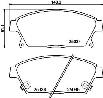 Колодки гальмівні дискові передние Chevrolet Cruze 1.6, 1.8, 2.0 (11-) NISSHINBO NP6073 (фото 1)