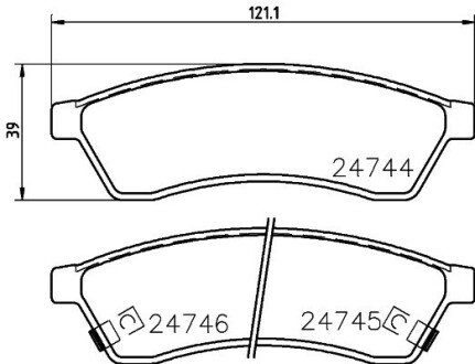 Колодки гальмівні дискові задние Chevrolet Epica 2.0, 2.5 (06-) NISSHINBO NP6078 (фото 1)