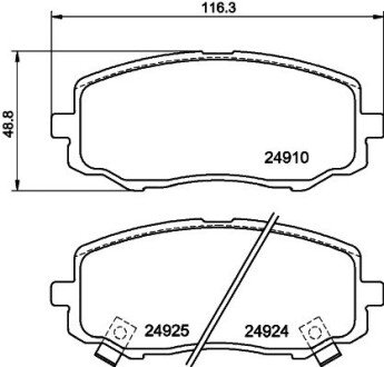 Колодки гальмівні дискові передние Hyundai i10, i20/Kia Picanto 1.0, 1.1, 1.2 (04-) NISSHINBO NP6085