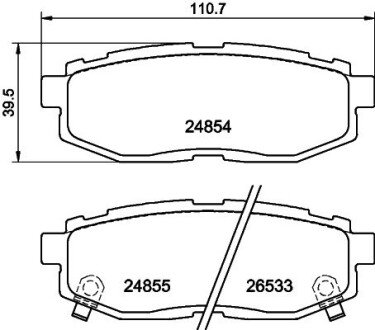 Колодки гальмівні дискові задні Subaru Forester 2.0 (13-19), Tribeca 3.0, 3.6 (06-14) NISSHINBO NP7013