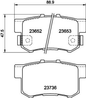 Колодки тормозные дисковые задние Honda Civic 1.4, 1.6, 1.8 (00-05) NISSHINBO NP8001