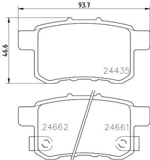 Колодки гальмівні дискові задние Honda Accord VIII 2.0, 2.2, 2.4 (08-13) NISSHINBO NP8009