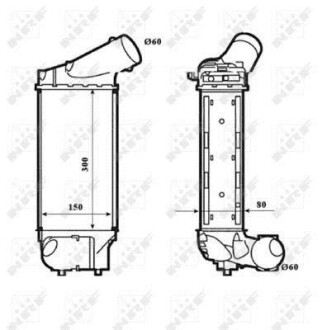 Радіатор інтеркулера Citroen C4/Peugeot 307/308 2.0 HDi 03-14 NRF 30195