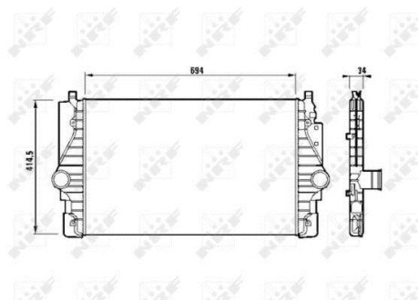 Радіатор інтеркулера VW Passat/T4 2.5D/2.8 95-05 NRF 30873