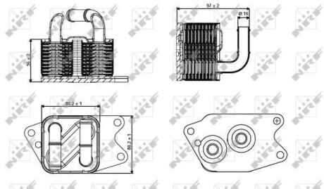 Радіатор масляний Skoda Fabia II/Rapid/VW Polo 1.0-1.9 06- (теплообмінник) NRF 31265