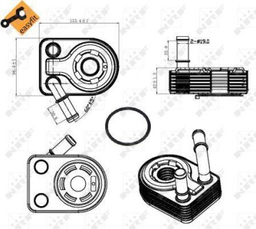 Радіатор масляний Ford FocusIII/Galaxy/KugaII 1.5 14- NRF 31311 (фото 1)