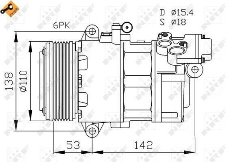 Компресор кондиціонера NRF 32184