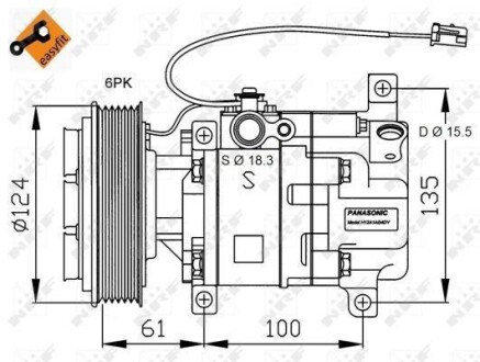 Компресор кондиціонера NRF 32820G