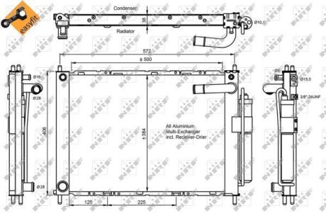 Радіатор кондиціонера NRF 350055