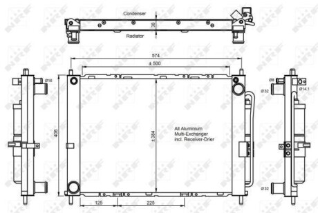 Радіатор кондиціонера NRF 350068