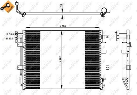 Радіатор кондиціонера NRF 350330