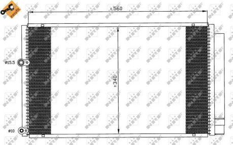 Радіатор кондиціонера (з осушувачем) Toyota Prius 1.5Hybrid 03-09 NRF 35601