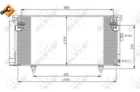 Радіатор кондиціонера Subaru Legacy/Outback 2.0-3.0 03-09 NRF 35868