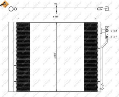 Радіатор кондиціонера BMW 5 (F10/F11/F07) 2.0i 11-17 (N20) NRF 35971