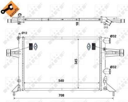 Радіатор охолодження Opel Astra G 1.2/1.4 98-09 NRF 507529