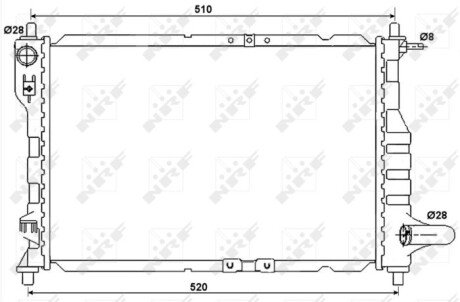 Радіатор охолодження Chevrolet Matiz 0.8-1.0 05- NRF 53068