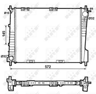 Радіатор охолодження Renault Clio 2.0 16V 06- NRF 53077