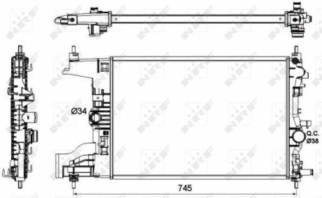 Радіатор охолодження Opel Astra J 1.4/1.6T 10- NRF 53148