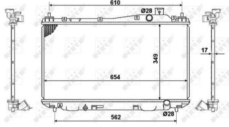 Радіатор охолодження Honda Civic VII 1.4/1.6/1.7 01-05 NRF 53440