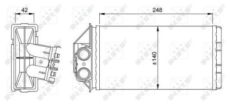 Радіатор пічки Peugeot 307 1.4HDI-2.0HDI 00-09 NRF 53561