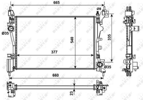 Радіатор двигуна NRF 53981