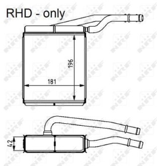 Радіатор пічки Ford Transit Connect 02-13 NRF 54226