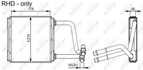 Радіатор пічки MB E-class (W211) 02-08 NRF 54296
