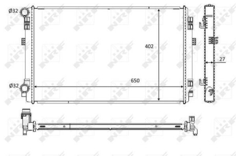 Радіатор охолодження VW Passat/Golf VII 12- NRF 58453 (фото 1)