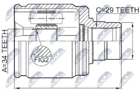 Шрус внутрішній правий 34x43x29 NTY NPWHD017