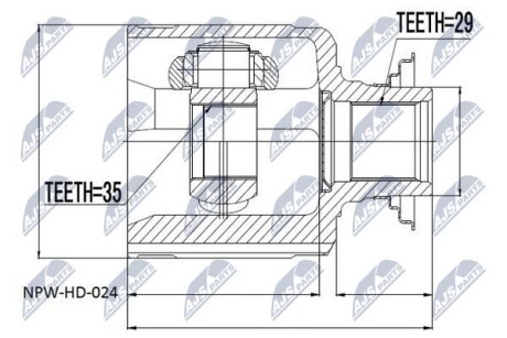 Шарнір рівних кутових швидкостей (ШРКШ) NTY NPWHD024