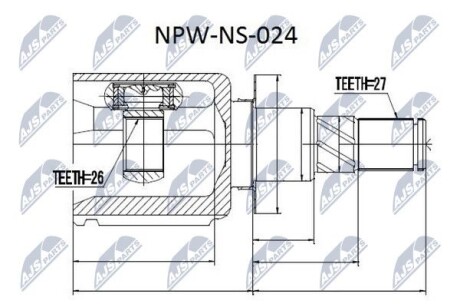 ШРУС NTY NPWNS024 (фото 1)