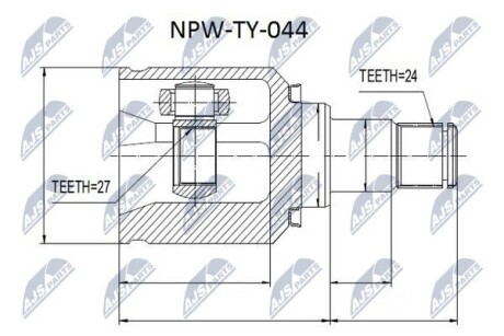 Шарнір рівних кутових швидкостей зовнішній NTY NPWTY044